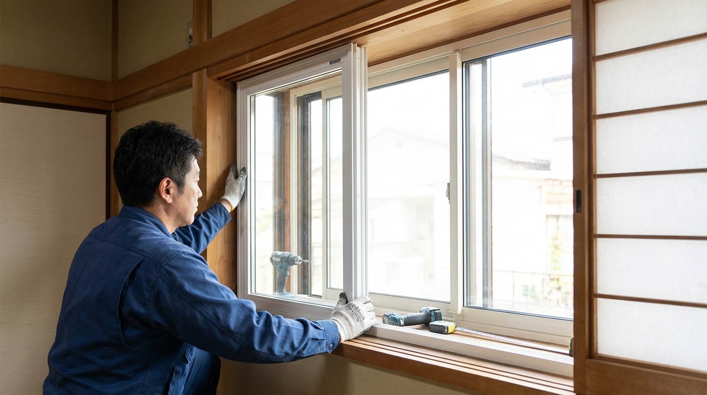 プロの職人による内窓 二重窓 の設置工事 LIXILインプラス YKKAPプラマード