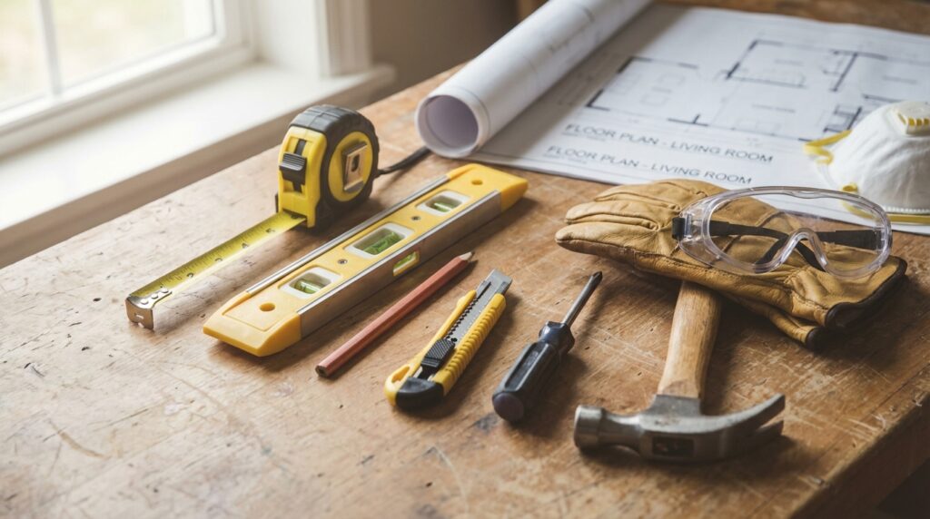 DIYリフォームに必要な工具とメジャー、和室から洋室へのセルフリフォーム準備