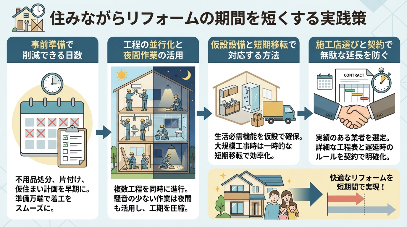 住みながらリフォームの期間を短くする実践策