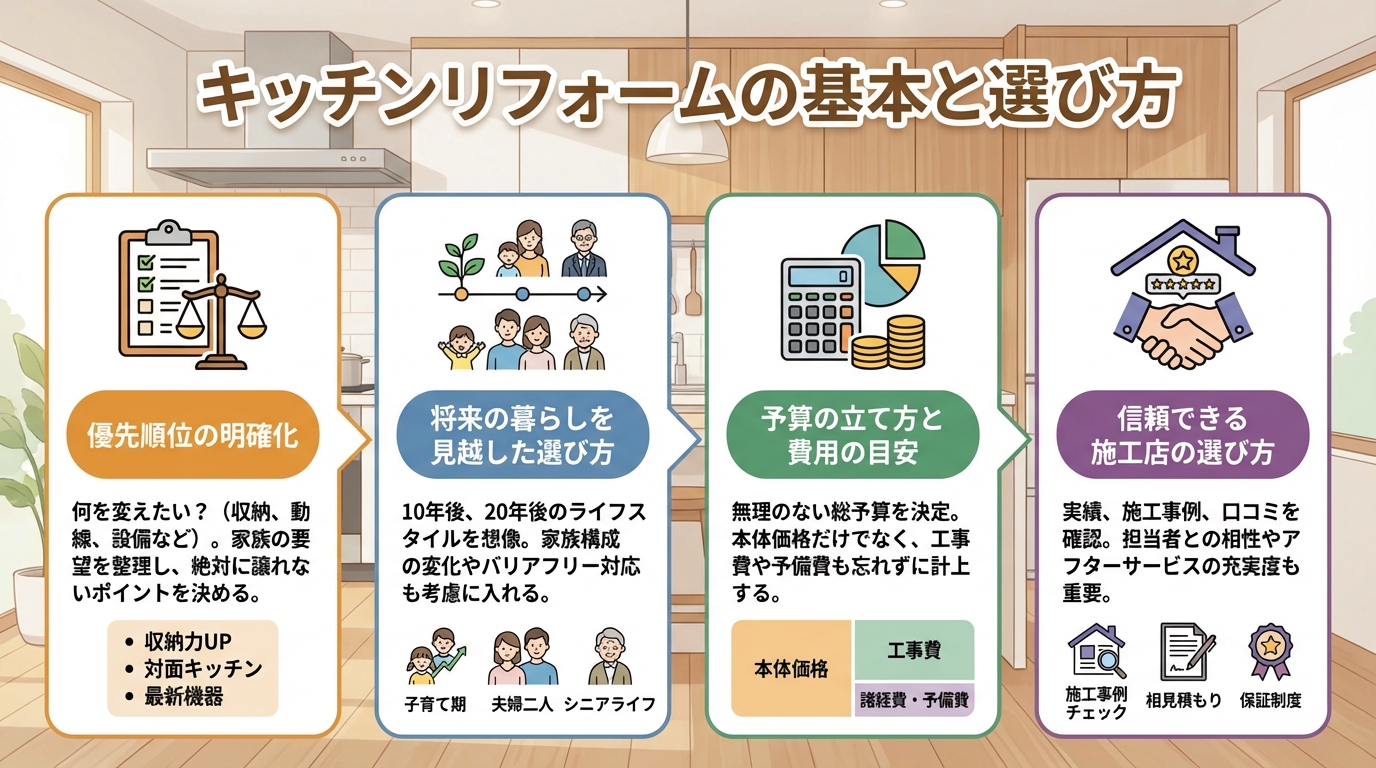 キッチンリフォームの基本と選び方