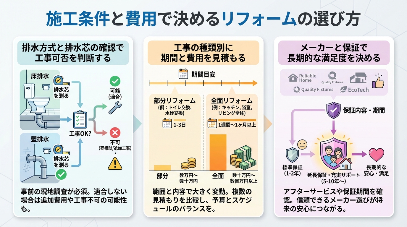 施工条件と費用で決めるリフォームの選び方