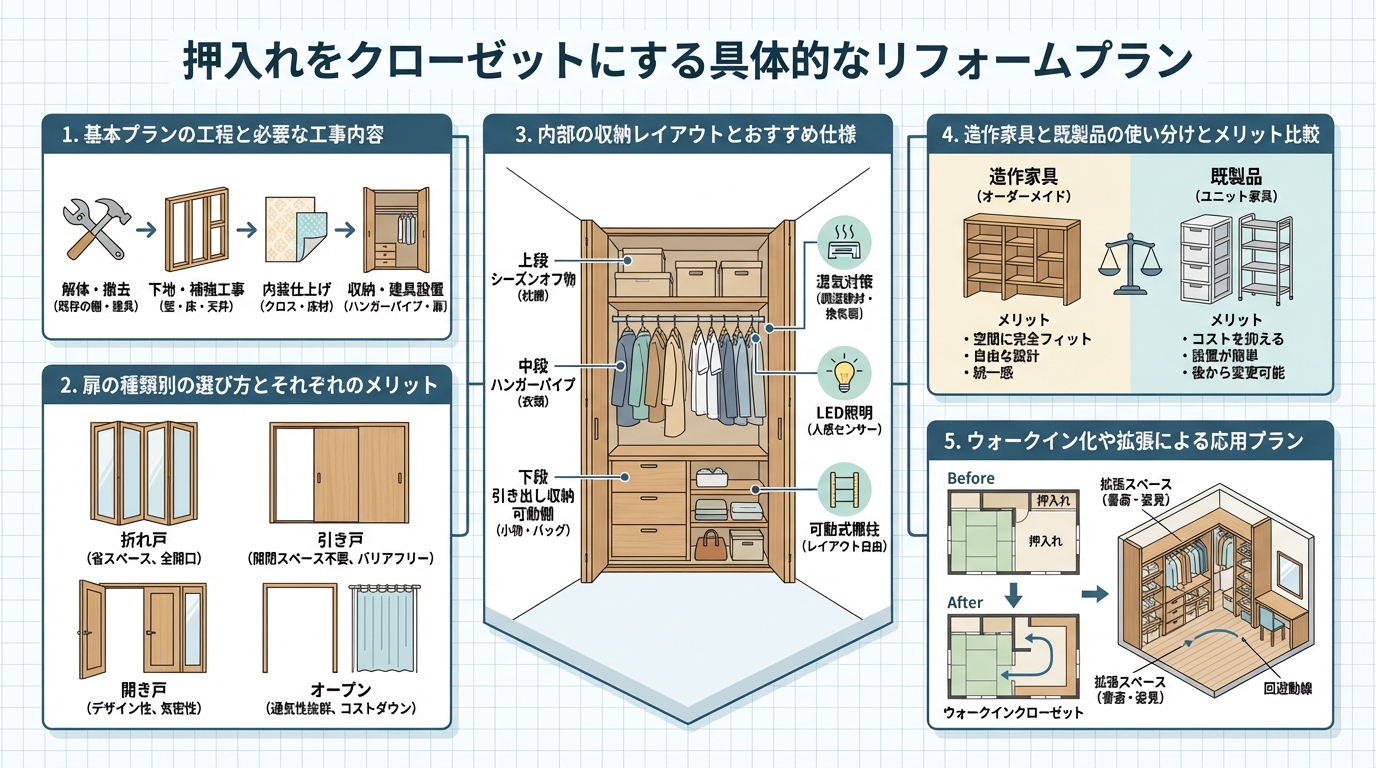 押入れをクローゼットにする具体的なリフォームプラン