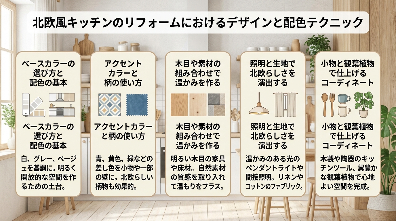 北欧風キッチンのリフォームにおけるデザインと配色テクニック