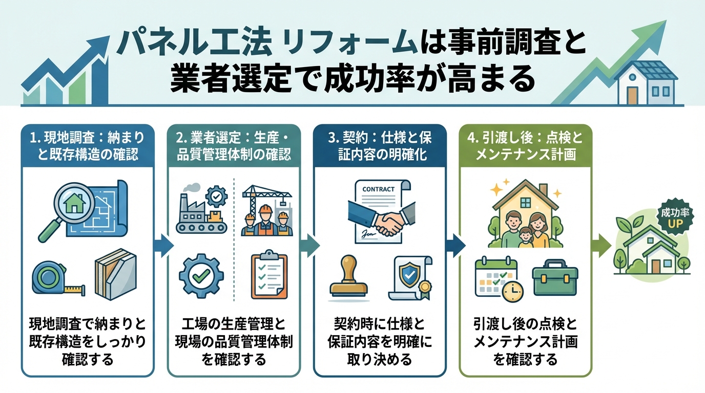 パネル工法 リフォームは事前調査と業者選定で成功率が高まる