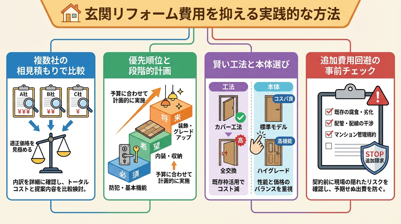 玄関リフォーム費用を抑える実践的な方法