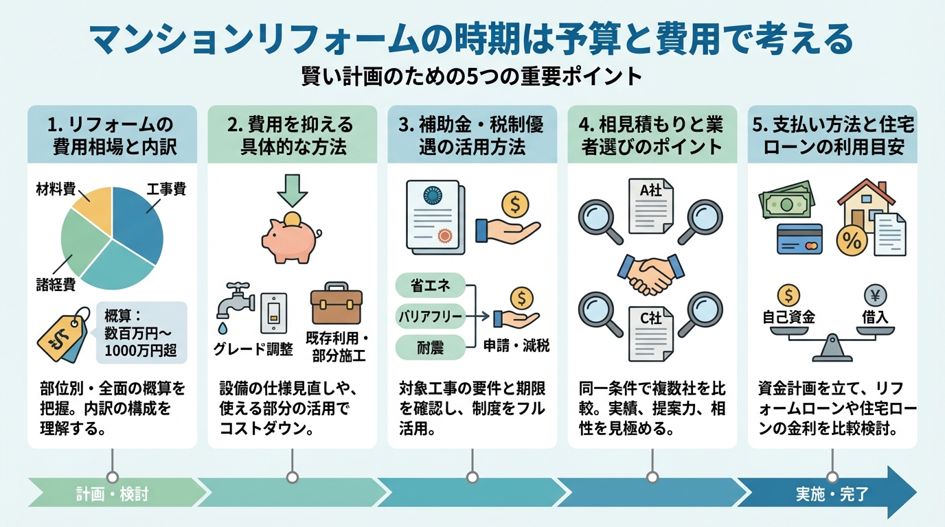 マンションリフォームの時期は予算と費用で考える