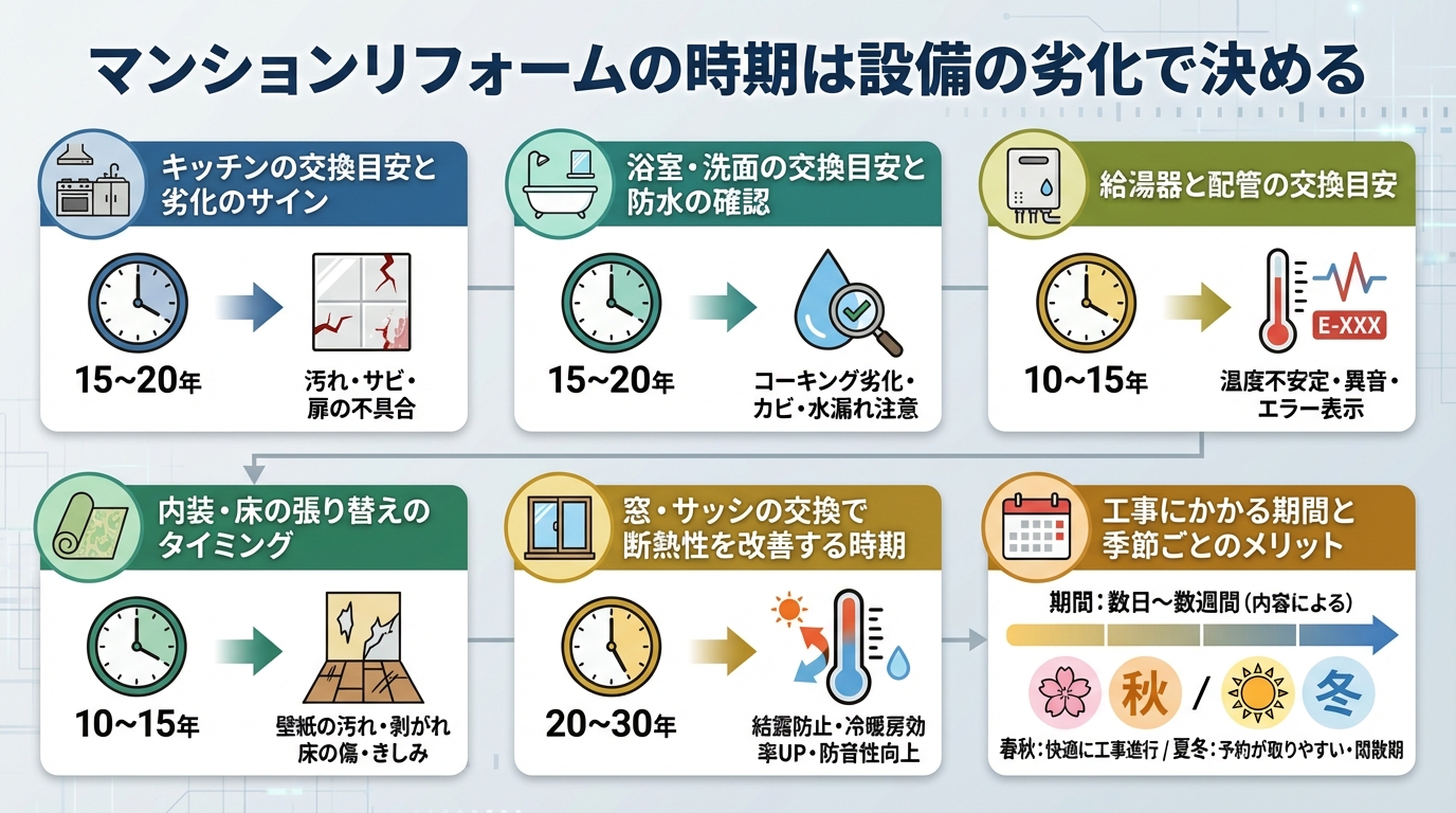 マンションリフォームの時期は設備の劣化で決める