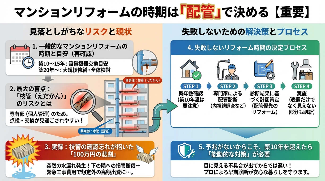 マンションリフォームの時期は「配管」で決める【重要】