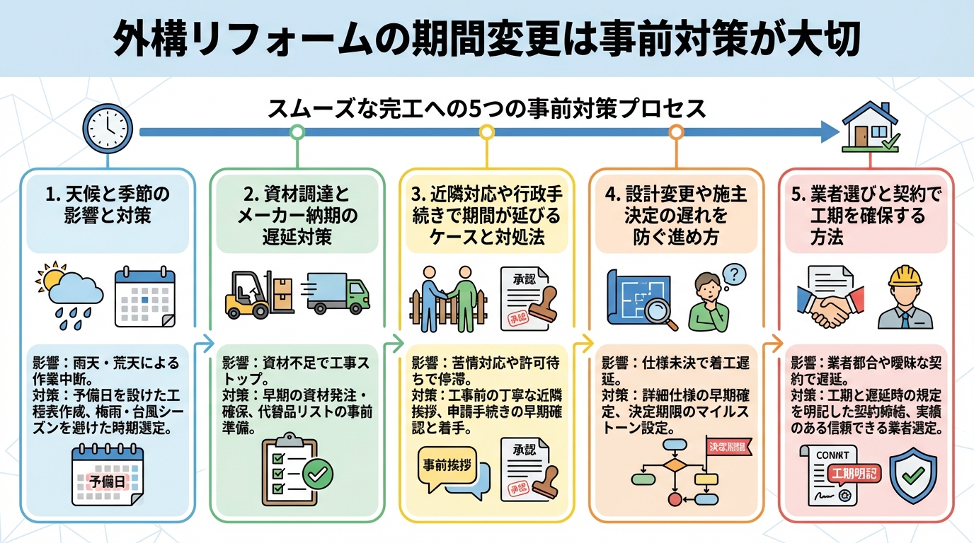 外構リフォームの期間変更は事前対策が大切