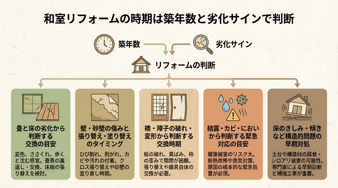 和室リフォームの時期は築年数と劣化サインで判断