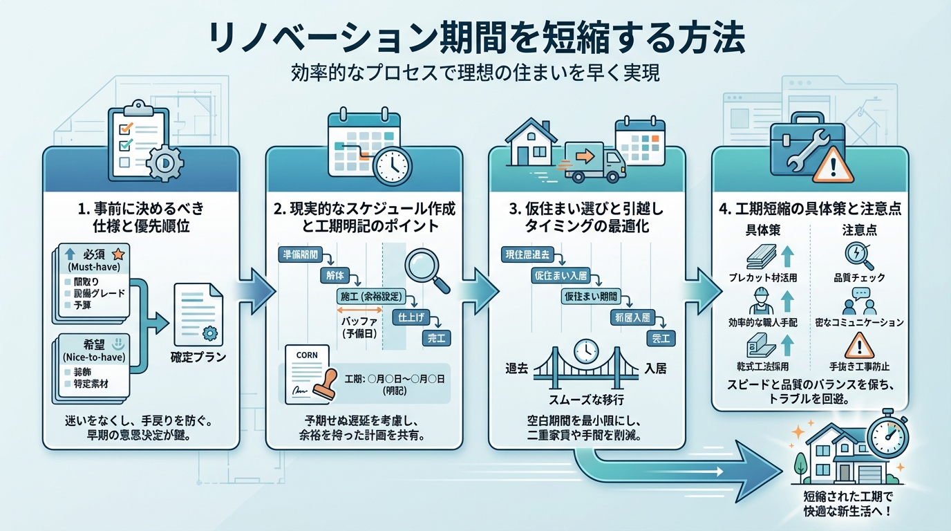 リノベーション期間を短縮する方法