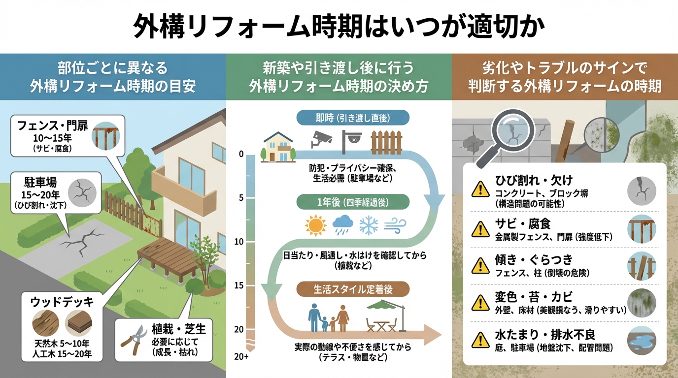 外構リフォーム時期はいつが適切か
