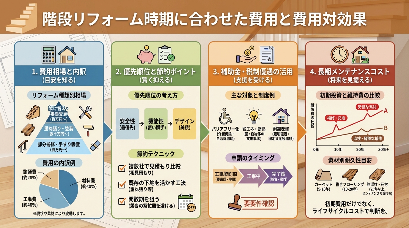 階段リフォーム時期に合わせた費用と費用対効果