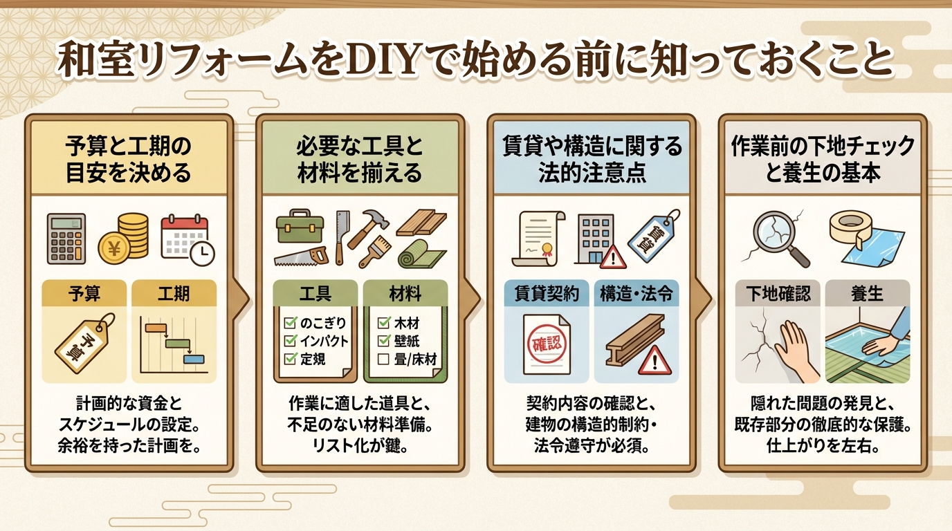 和室リフォームをDIYで始める前に知っておくこと