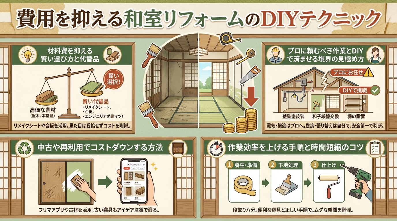 費用を抑える和室リフォームのDIYテクニック