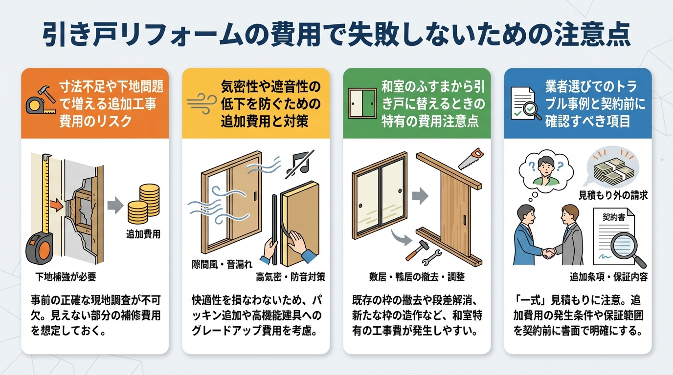 引き戸リフォームの費用で失敗しないための注意点