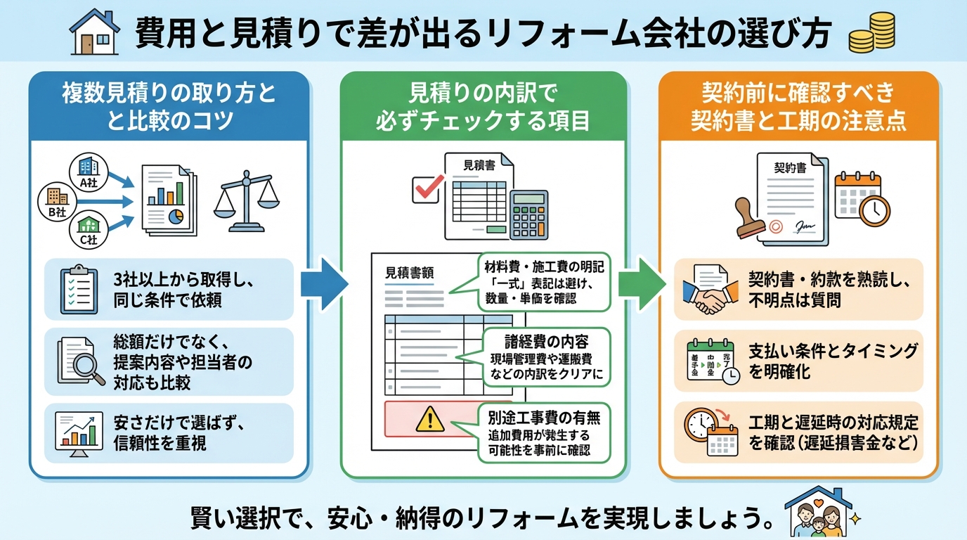 費用と見積りで差が出るリフォーム会社の選び方