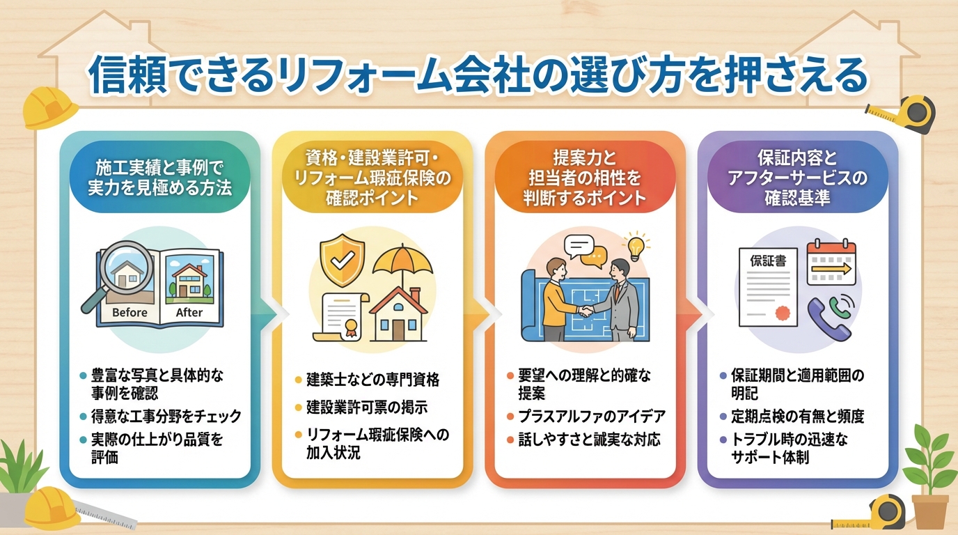 信頼できるリフォーム会社の選び方を押さえる
