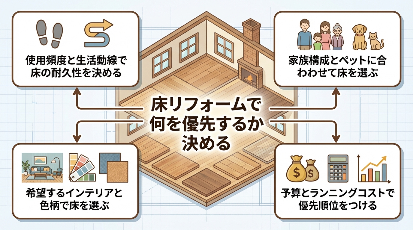 床リフォームで何を優先するか決める