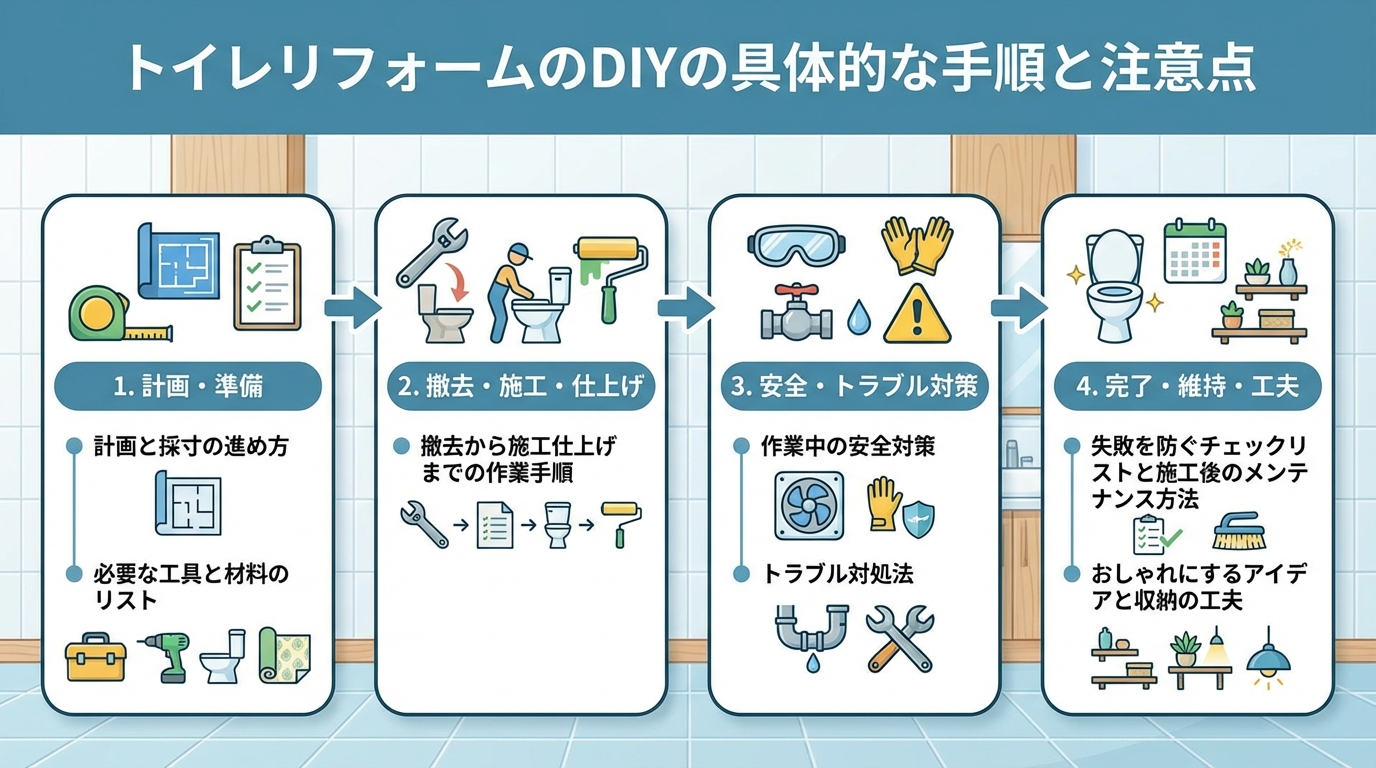 トイレリフォームのDIYの具体的な手順と注意点