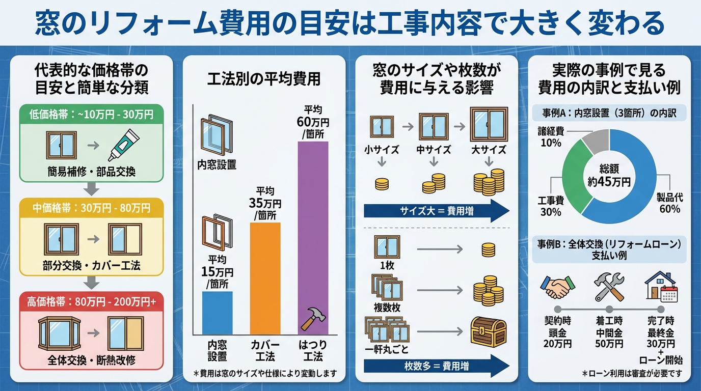 窓のリフォーム費用の目安は工事内容で大きく変わる