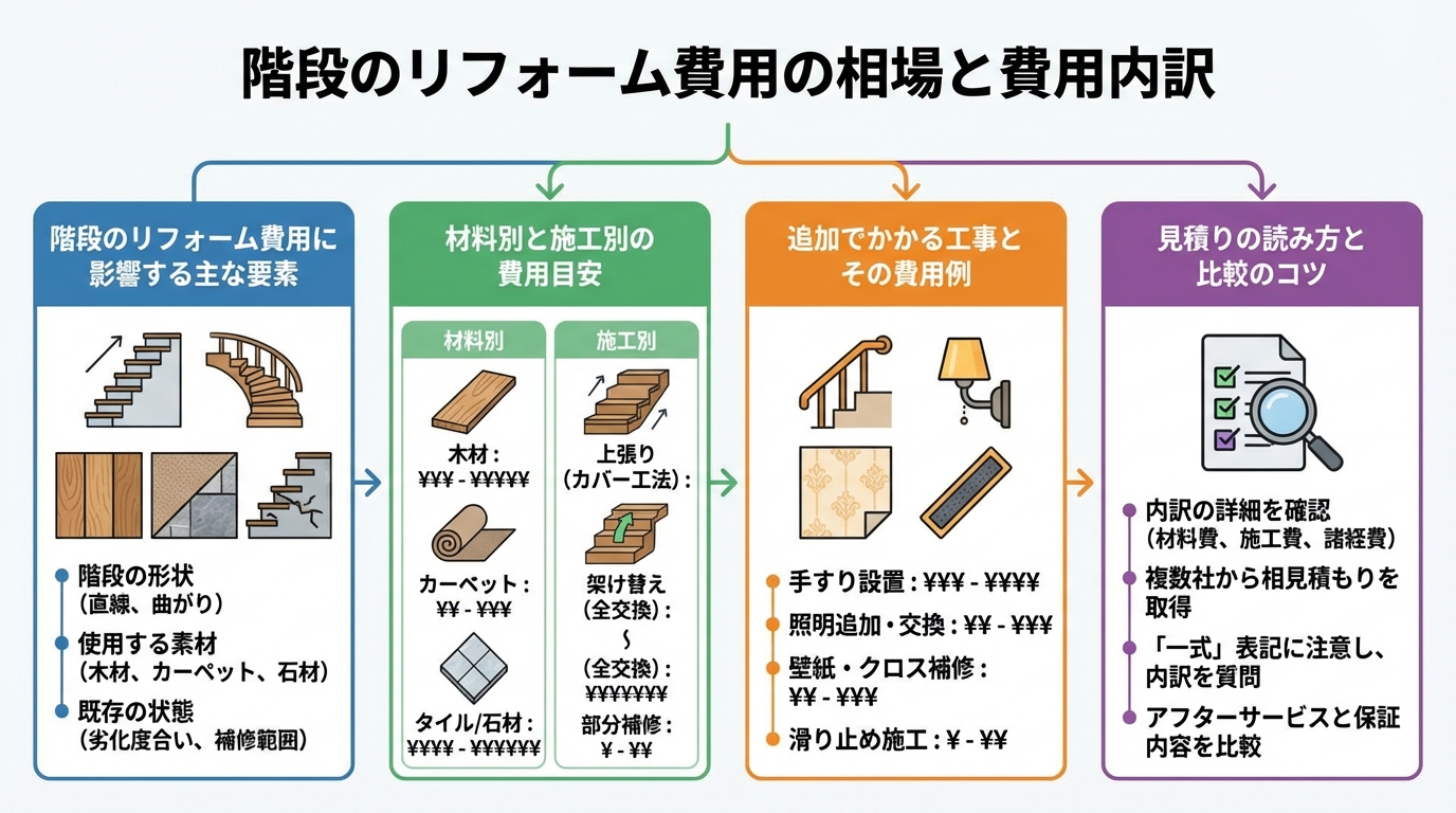 階段のリフォーム費用の相場と費用内訳
