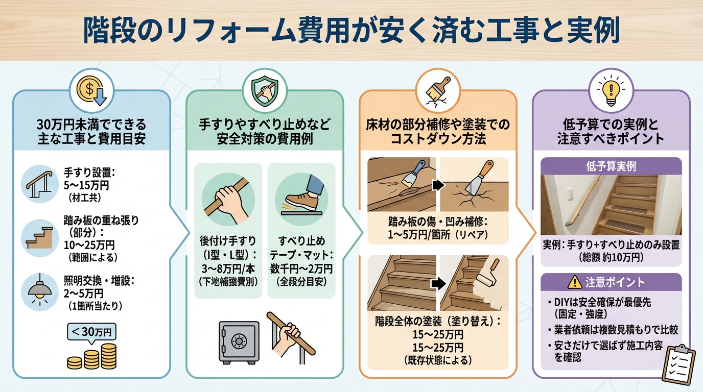 階段のリフォーム費用が安く済む工事と実例