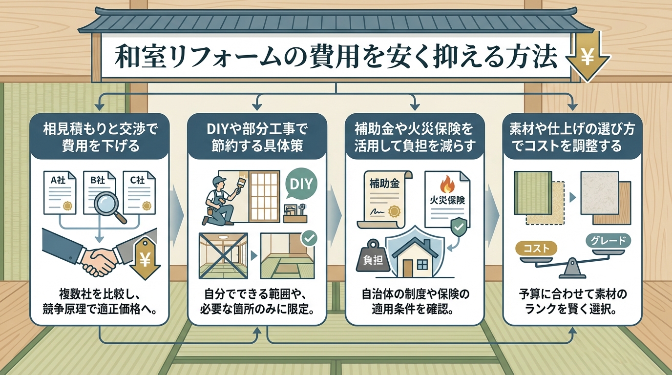 和室リフォームの費用を安く抑える方法