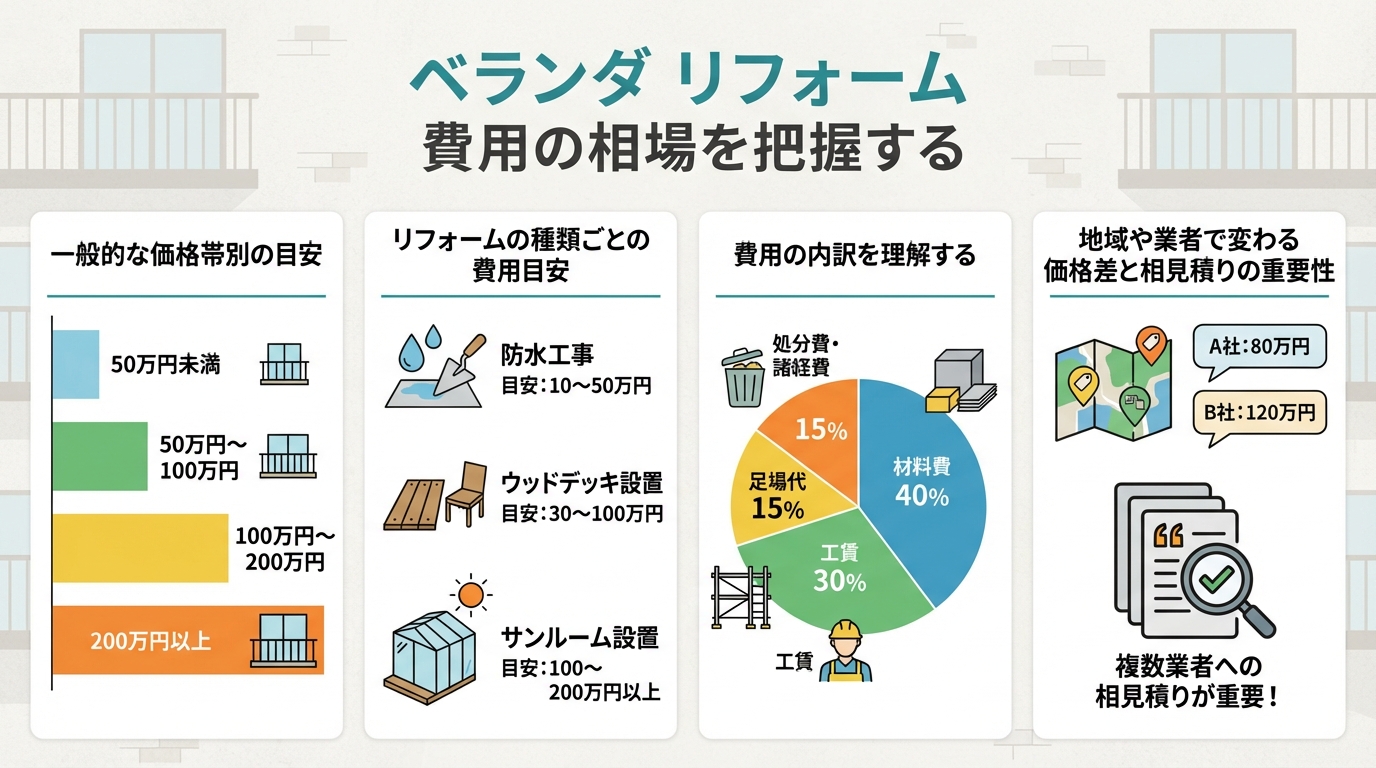 ベランダ リフォーム 費用の相場を把握する