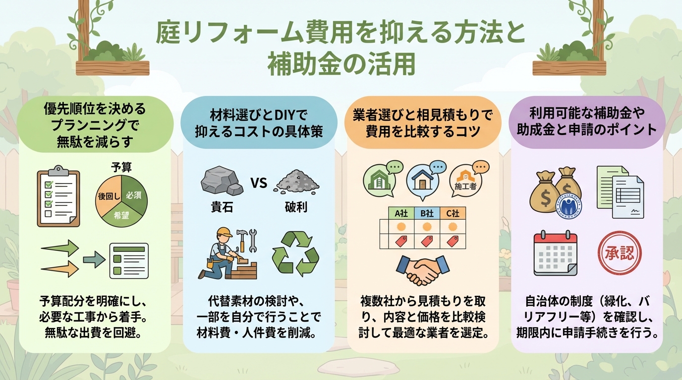 庭リフォーム費用を抑える方法と補助金の活用