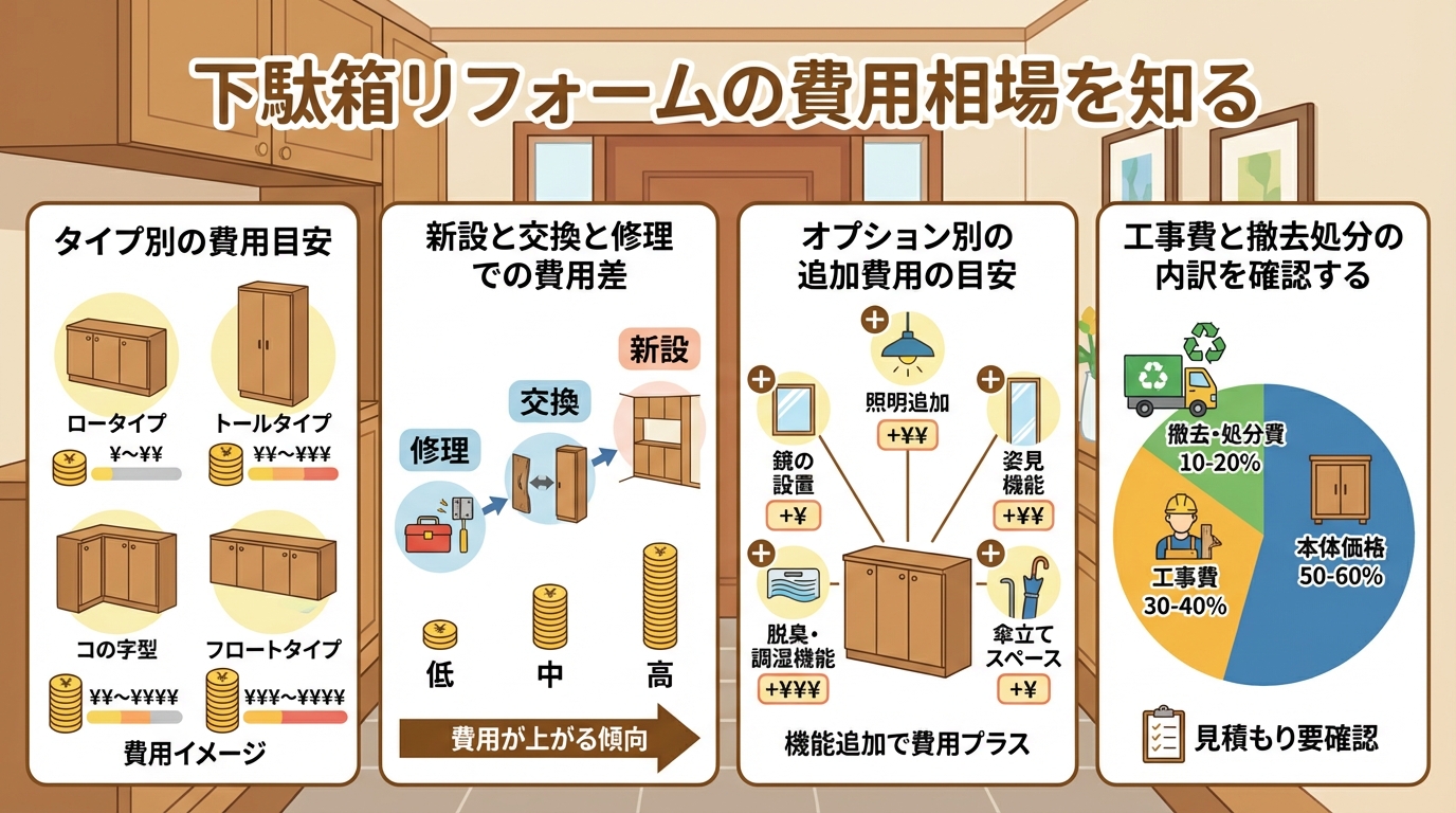 下駄箱リフォームの費用相場を知る