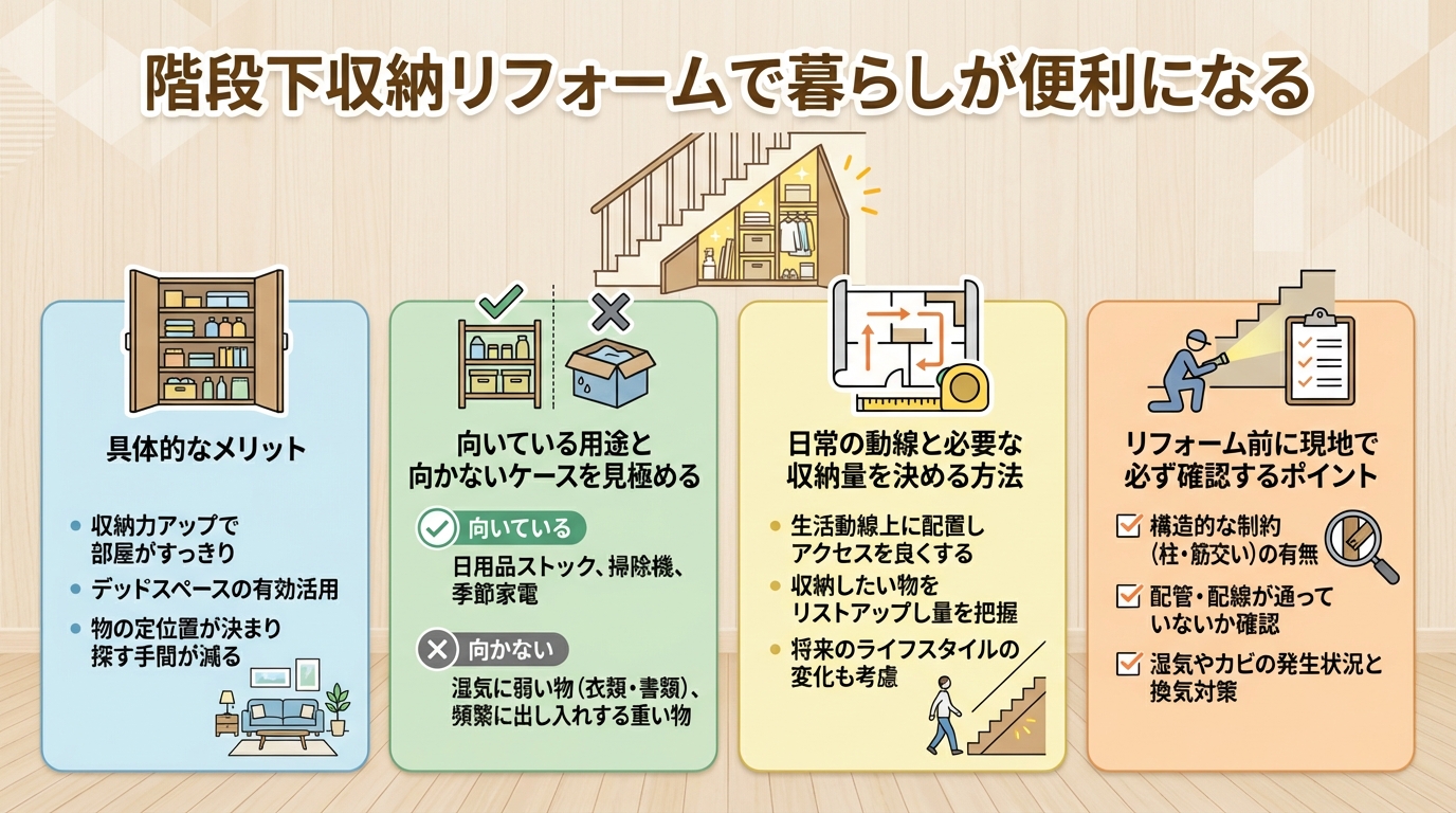 階段下収納リフォームで暮らしが便利になる