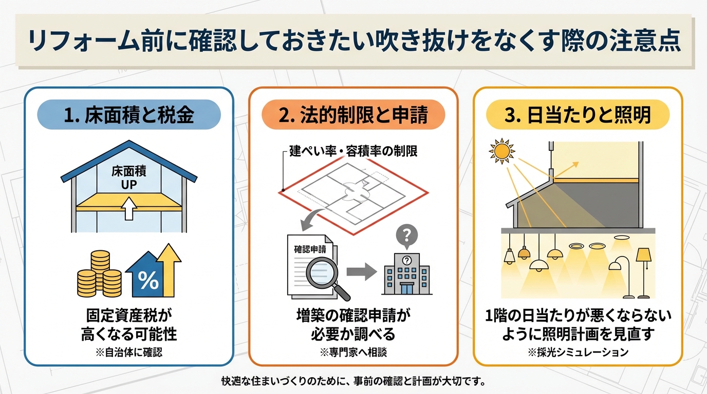 リフォーム前に確認しておきたい吹き抜けをなくす際の注意点