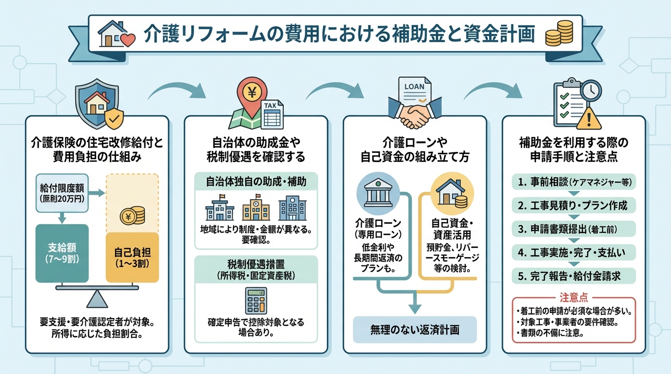 介護リフォームの費用における補助金と資金計画