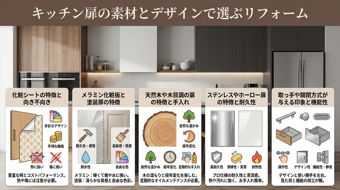 キッチン扉の素材とデザインで選ぶリフォーム